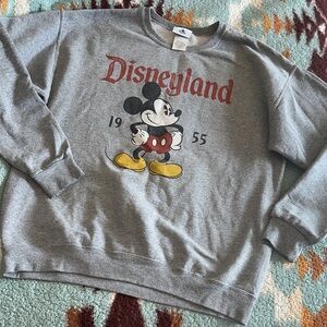 Disney Gray Crewneck Sweater with Mickey Mouse size large
